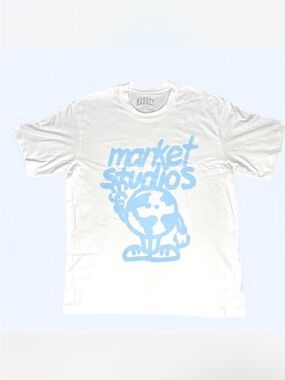 Market Studios Men’s White Short Sleeve Graphic Tee